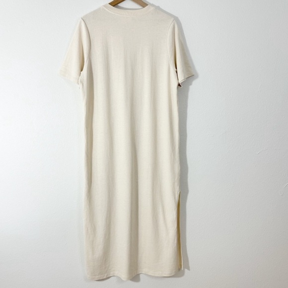 Sezane Emy Dress in Cream Button Shoulder 100% Organic Cotton Size XXL - Picture 10 of 10